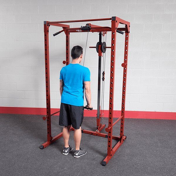 Best Fitness Lat Attachment for BFPR100 - Man standing on pulling machine exercise