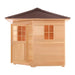 Canadian Hemlock Wet Dry Outdoor Sauna with Asphalt Roof - 6 kW UL Certified Heater - 5 Person - Side view from outside