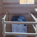 Canadian Red Cedar Wet Dry Outdoor Sauna with Asphalt Roof - 8 kW UL Certified Heater - 8 Person - Harvia heater inside sauna