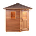 Canadian Red Cedar Wet Dry Outdoor Sauna with Asphalt Roof - 8 kW UL Certified Heater - 8 Person - View from outside side view image