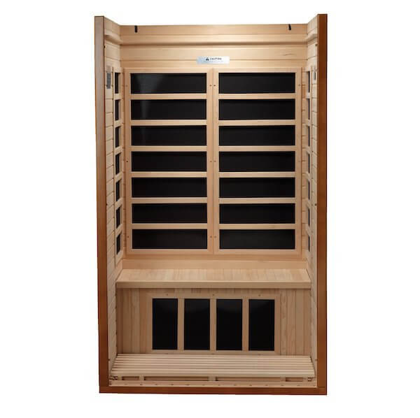 Dynamic Barcelona 1-2-Person Low EMF FAR Infrared Sauna - Inside view without door and roof