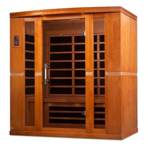 Dynamic Bergamo 4-Person Low EMF FAR Infrared Sauna - Front 3D view