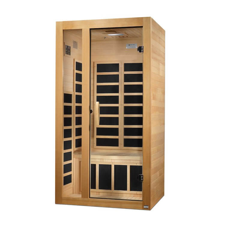 Dynamic Gracia 1-2-Person Low EMF FAR Infrared Sauna (Canadian Hemlock) - Outside view of sauna