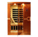 Dynamic Venice 2-Person Low EMF FAR Infrared Sauna (Canadian Hemlock) - sauna in front view with glass door slightly open