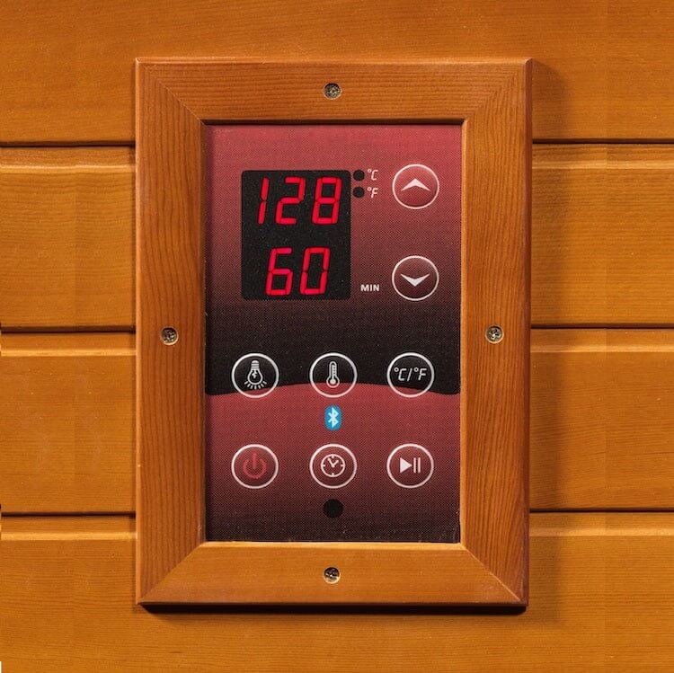 Dynamic Venice 2-Person Low EMF FAR Infrared Sauna (Canadian Hemlock) -  Control system of sauna 