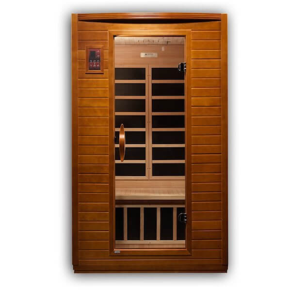 Dynamic Versailles 2-Person Low EMF FAR Infrared Sauna - front view photo with sauna glass door