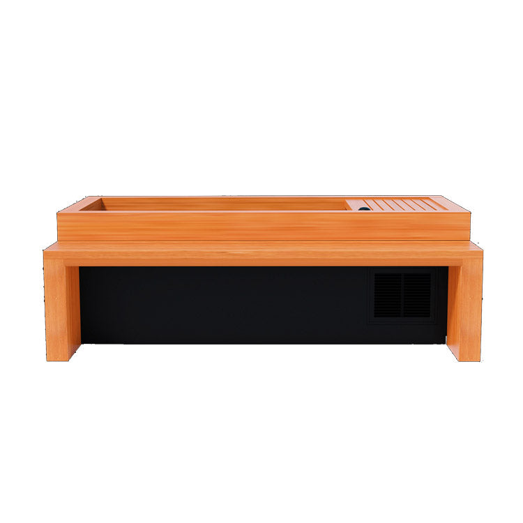 Medical Frozen 2 Cold Plunge - brown wooden bench