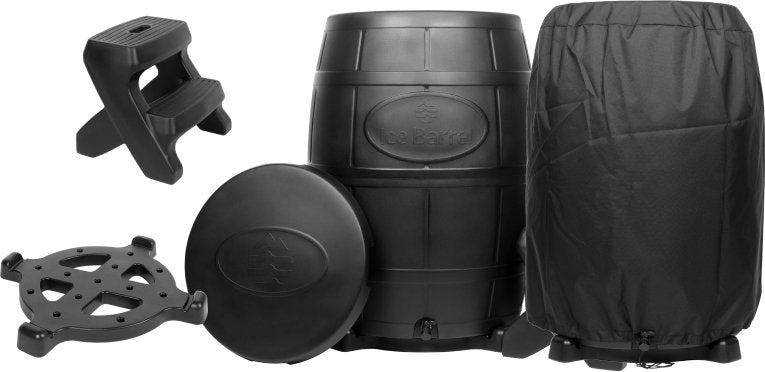 Ice Barrel & Penguin Chiller Bundle - a group of black barrels