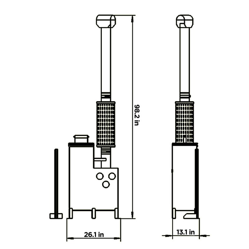 Internal Wood-Burning Hot Tub Heater | Equivalent to 10-15kW Electronic Heater - Dimensions