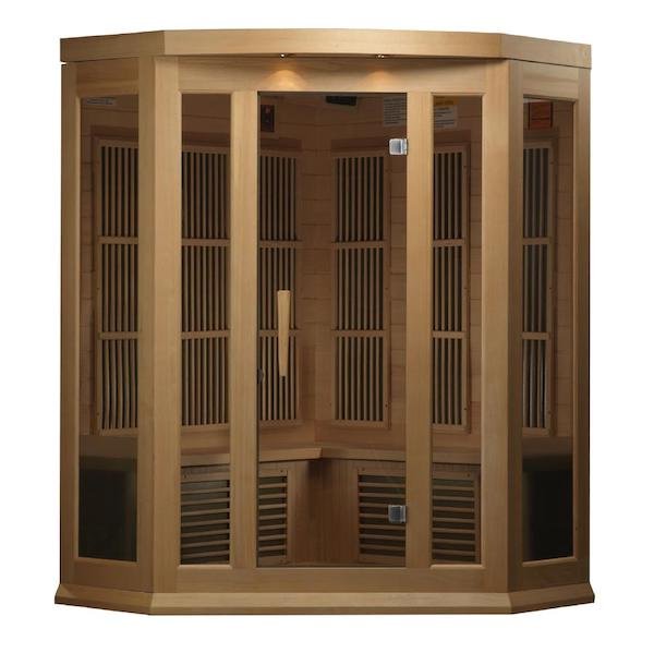 Maxxus 3-Person Corner Low EMF FAR Infrared Sauna - glass door