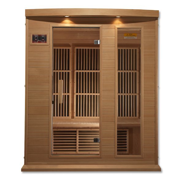 Maxxus 3-Person Low EMF FAR Infrared Sauna - glass door