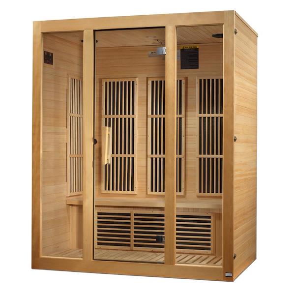 Maxxus Bellevue 3-Person Low EMF FAR Infrared Sauna - paneled walls