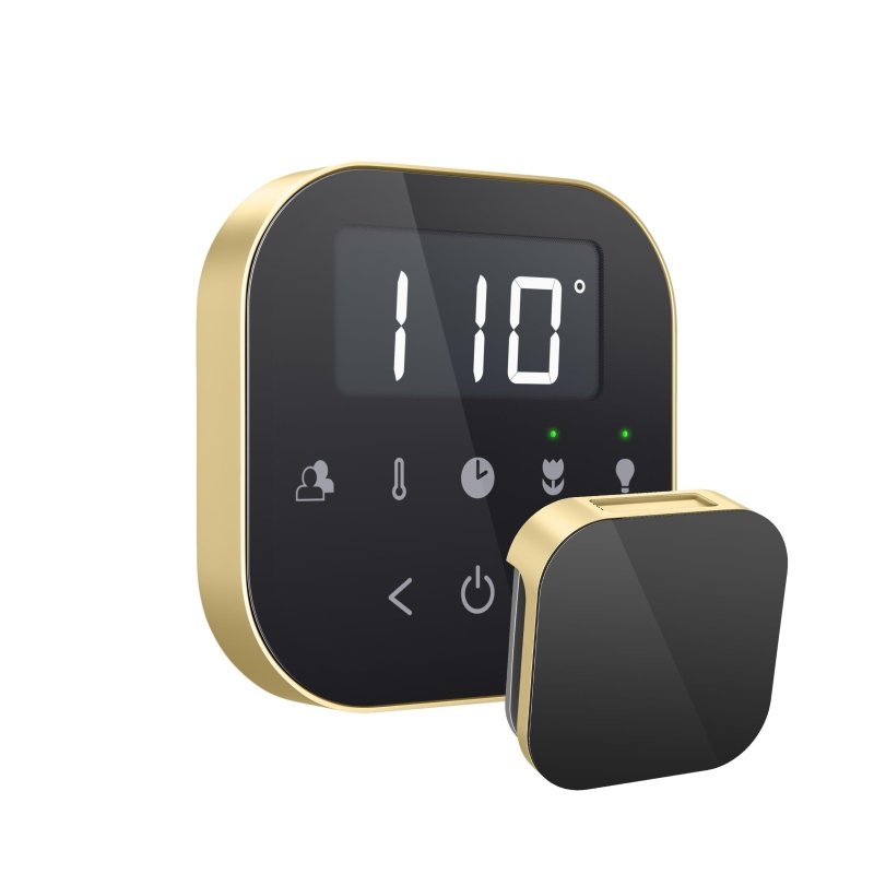 Mr. Steam AirTempo® Steam Shower Control - gold and black devices