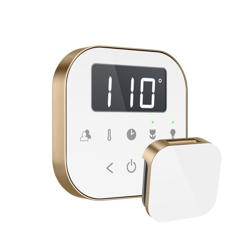 Mr. Steam AirTempo® Steam Shower Control - gold and white