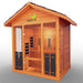 Medical Nature 8 Plus Outdoor Infrared Sauna - a wooden sauna with a roof