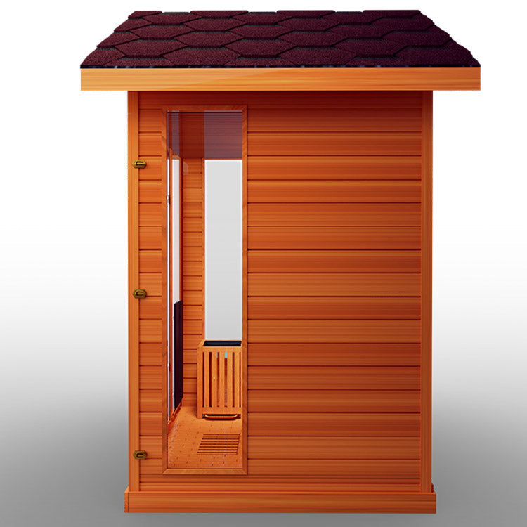 Medical Nature 8 Plus Outdoor Infrared Sauna - Side view of sauna