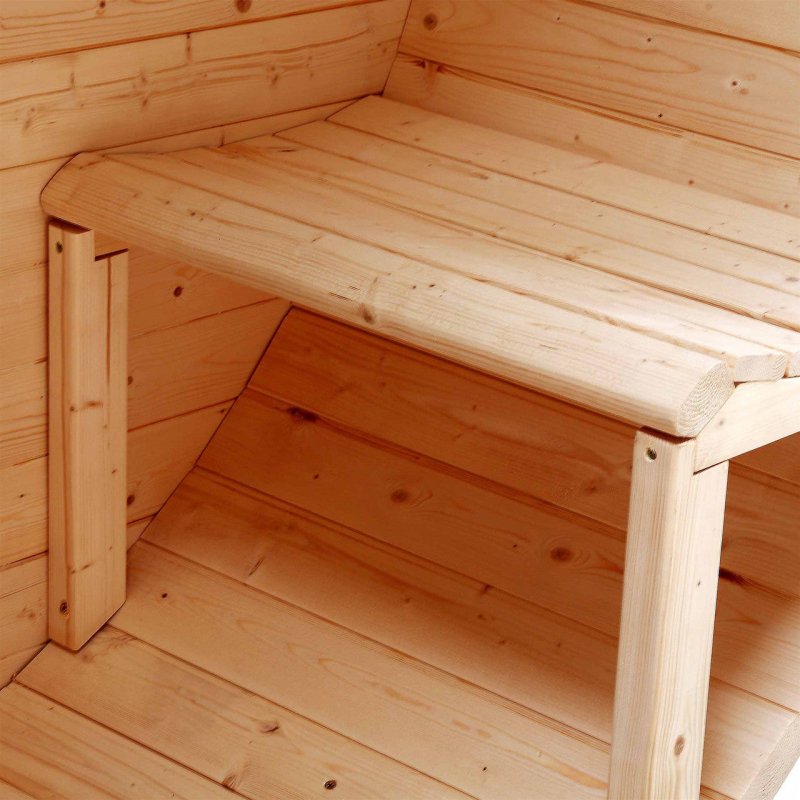 Outdoor or Indoor White Finland Pine Wet Dry Barrel Sauna - Front Porch Canopy photo