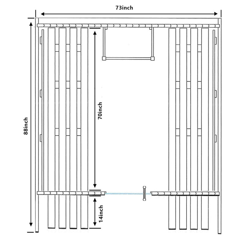 Outdoor Rustic Cedar Barrel Steam Sauna - Diagram with sizes included