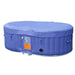 Oval Inflatable Jetted Hot Tub with Drink Tray and Cover in dark blue 