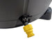 Penguin Chillers Cold Therapy Chiller & Barrel Bracket - a black barrel with a yellow valve