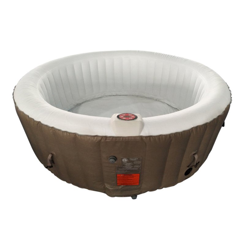 Round Inflatable Jetted Hot Tub with Cover - photo of actual product without water.