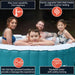 Round Inflatable Jetted Hot Tub with Cover - family of 4 is having fun inside the hot tub. 