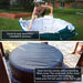 Round Inflatable Jetted Hot Tub with Cover - woman folding the inflatable tub and actual photo of product tub 