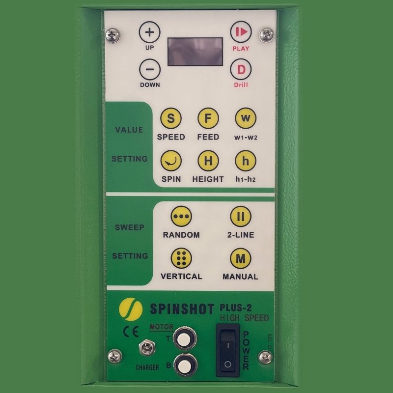 Spinshot Plus-2 Tennis Ball Machine - close-up of the control buttons