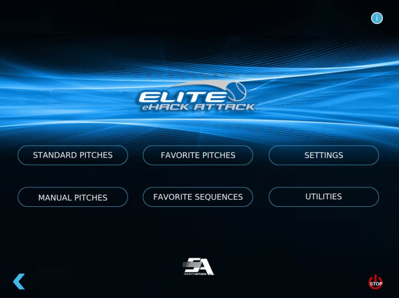 Sports Attack Elite eHack Attack Softball Pitching Machine - settings and utilities  displayed on screen