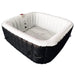 Square Inflatable Jetted Hot Tub with Cover - black and white color in 3d view photo