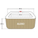 Square Inflatable Jetted Hot Tub with Cover - diagram photo of the product with sizes on each side.