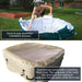 Square Inflatable Jetted Hot Tub with Cover - woman folding the inflatable hot tub