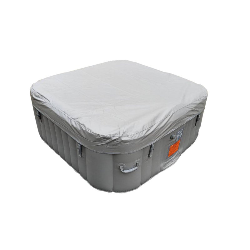 Square Inflatable Jetted Hot Tub with Cover photo